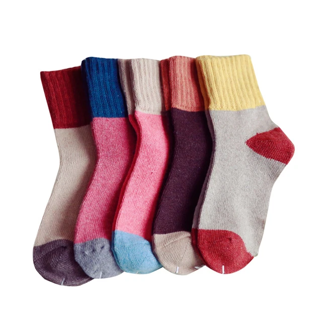 5 Pairs Chaussette De Cheville Bas Chaussettes Pour Filles Chaussettes En Laine
