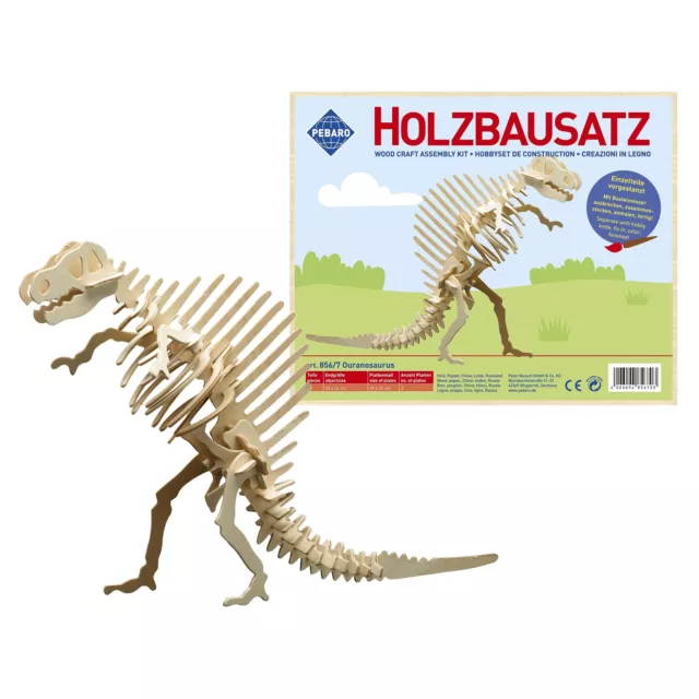 Pebaro Holzbausatz Ouranosaurus Dino 3D-Puzzle, Holz Dinosaurier selbst bauen