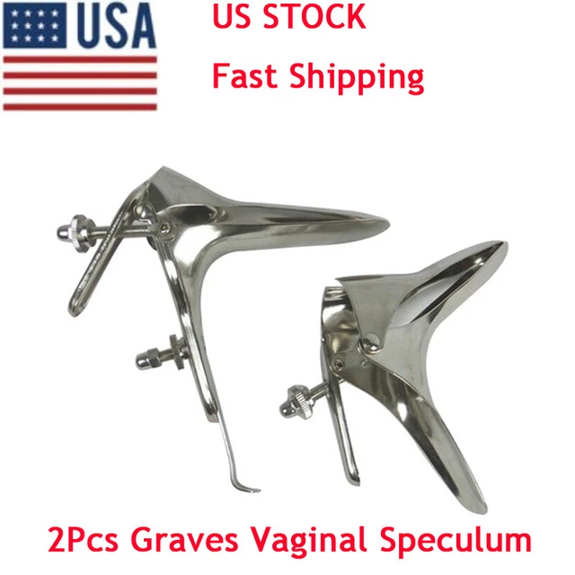 Carejoy 2Pcs Stainless Steel Graves Vaginal Speculum Large Gynecology Surgical