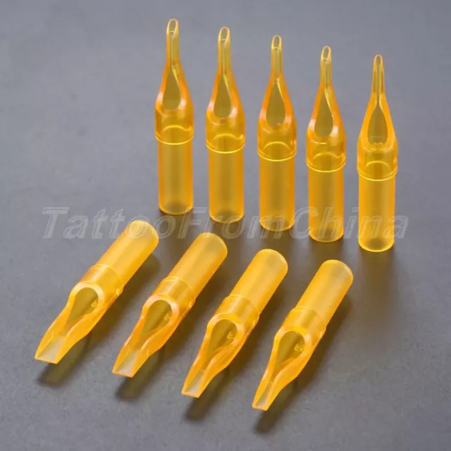 50 piezas puntas desechables para tatuaje 5/7/9/11 pies boquilla tubo aguja amarillo