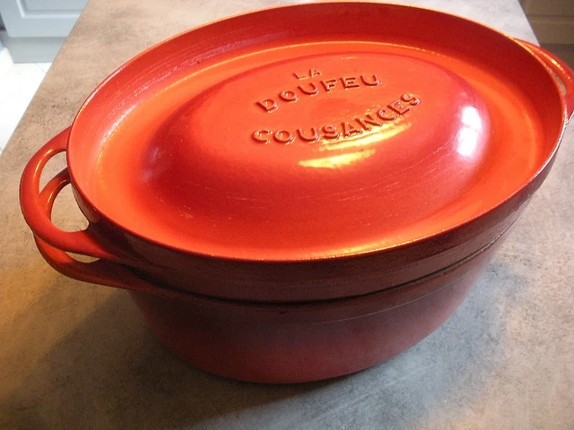 Cocotte En Fonte Cousances Doufeu Ovale 29cm Orange - Compatible Induction, Comme Le Creuset