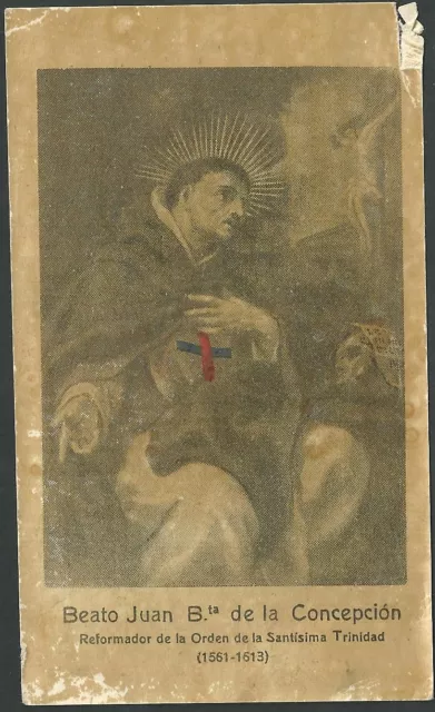 Estampa antigua Beato Juan de la Concepcion andachtsbild santino holy card