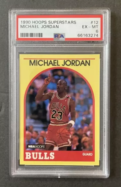 1990 Hoops Superstars Michael Jordan (Yellow Border) PSA MINT 6 !!!! GOAT - HOF