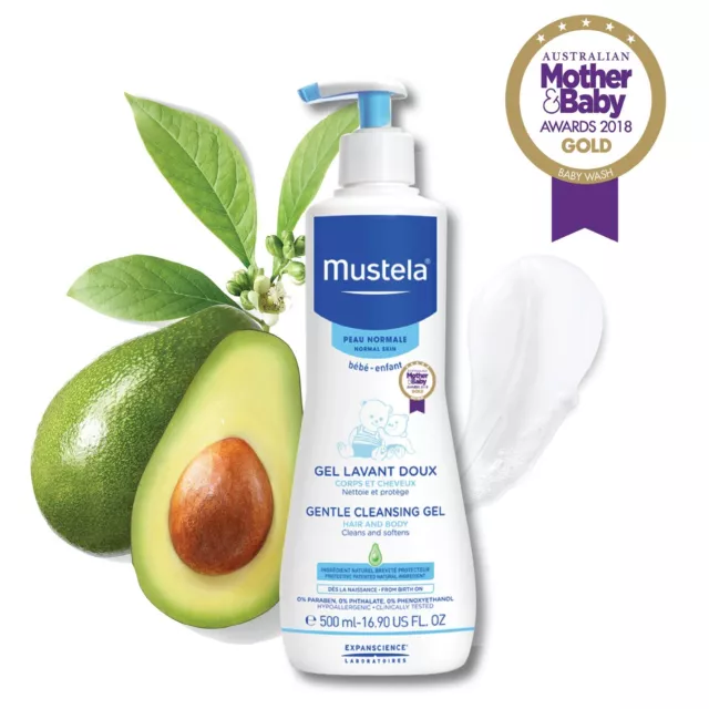 Mustela Gentle Cleansing Gel 500g Avocado Perseose Soap-Free Vitamin B5