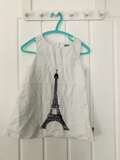 Vertbaudet baby girl monochrome Paris Eiffel Tower dress age 18-24m (1.5-2y)