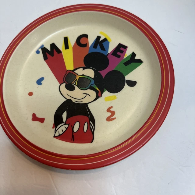 VINTAGE 1980S DISNEY Rare Mickey Mouse Plastic Melamine Child's Plate