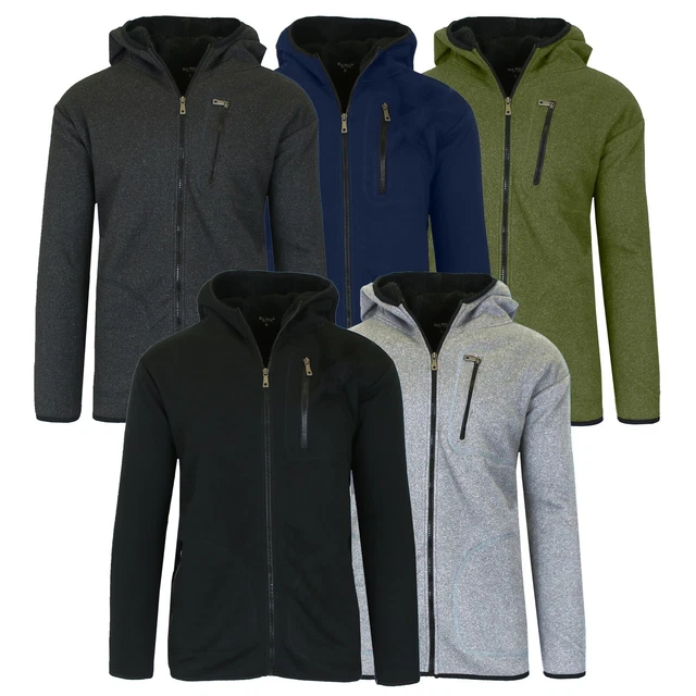 New Men's Sherpa Fleece Lined Extra Thick Warm Hoodie Sweater Jacket Coat M-2Xl