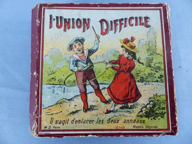 ANCIEN JEU CASSE-TÊTE L'anneau du clown MD PARIS vers 1900 art forain