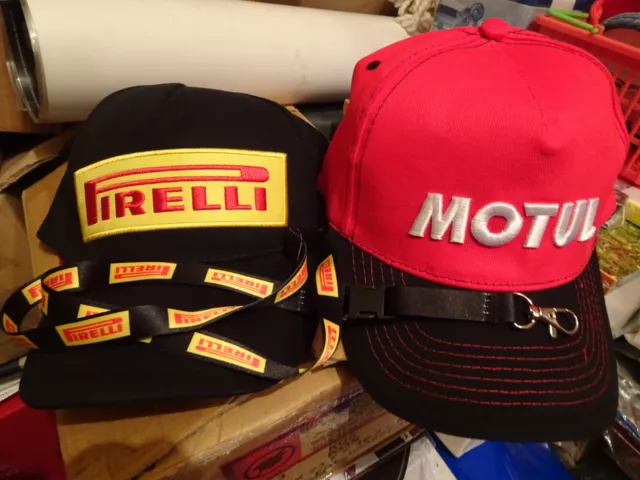 Pirelli-Motul Casquettes Competition Auto/Moto Neuves Hors Commerce+Tour De Cou!