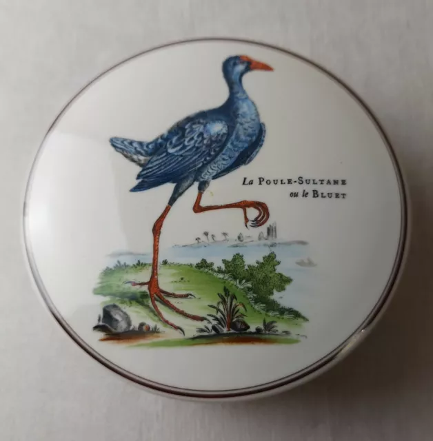 Grande bonbonnière en céramique, décor poule Sultane / Bluet, Villeroy & Boch