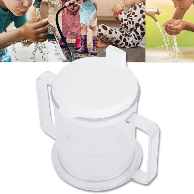 Double Handle Mug Lightweight Water Drinking Cup Spill Proof Sippy Cup ADS