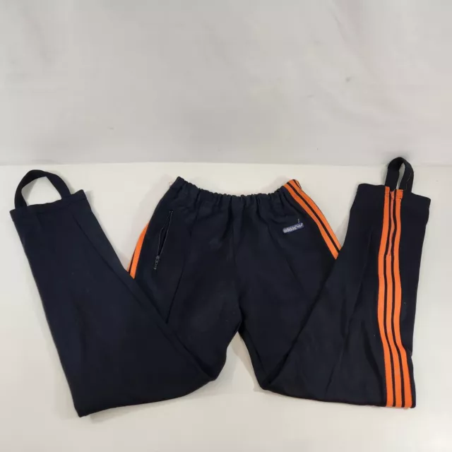 ADIDAS TRACK GYM Pants 1980 Orange 3 Stripe Mens Size Small w/ Foot ...