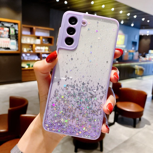 Glitter Case For Samsung S20FE S21 S22 A52 S23 A71 Clear Gel Phone Cover
