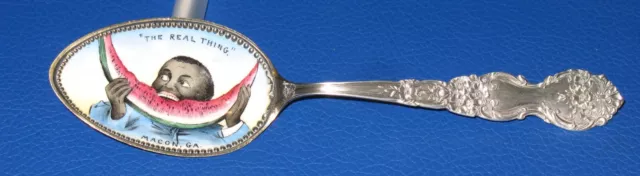 Sterling Silver Enameled Macon, Georgia Black American Souvenir Spoon