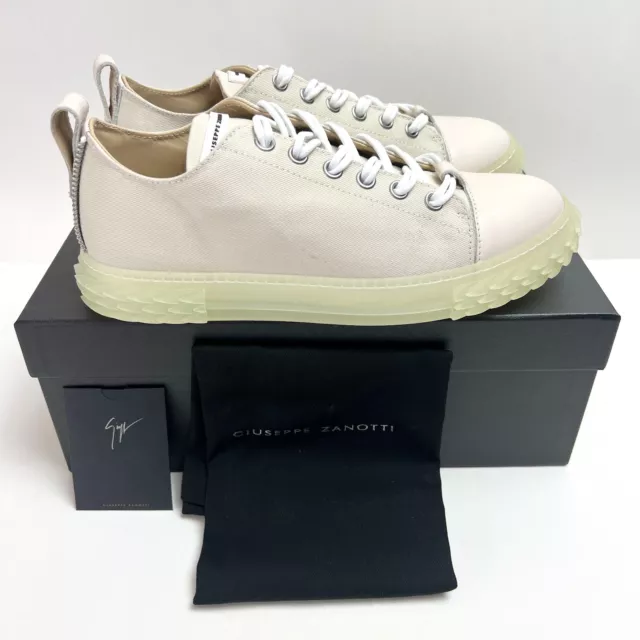 NIB $850 Italy Men's GIUSEPPE ZANOTTI Beige Cream Canvas 10-US 43 Sneakers Shoes