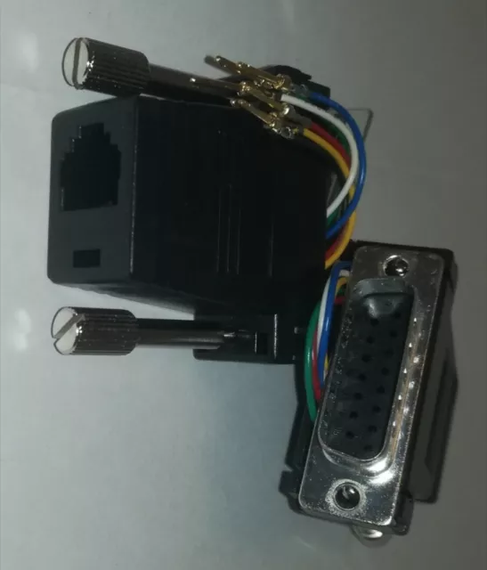 Conector Adaptador SubDB15 Macho-Telefónico RJ11 Hembra 6 cont. LOTE 5 unidades