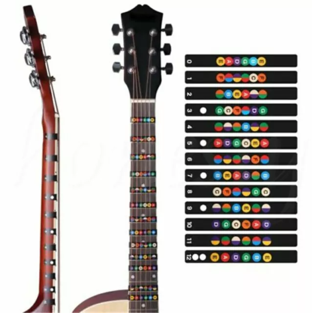 Guitar Fretboard Note Decal Fingerboard Musical Scale Map Sticker for Practice