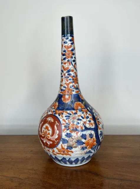 Large Antique Japanese Imari Bottle Vase 27cm - Meiji Period 19thC 2