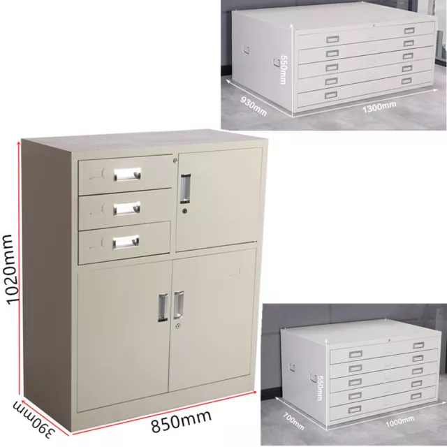 Metal Filing Cabinet Office Cabinet Lockable Drawers Storage Cabinet Cupboard