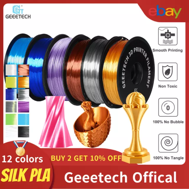 GEEETECH Filament 1,75 mm 1 kg Silk PLA+PETG Schwarz für 3D-Drucker
