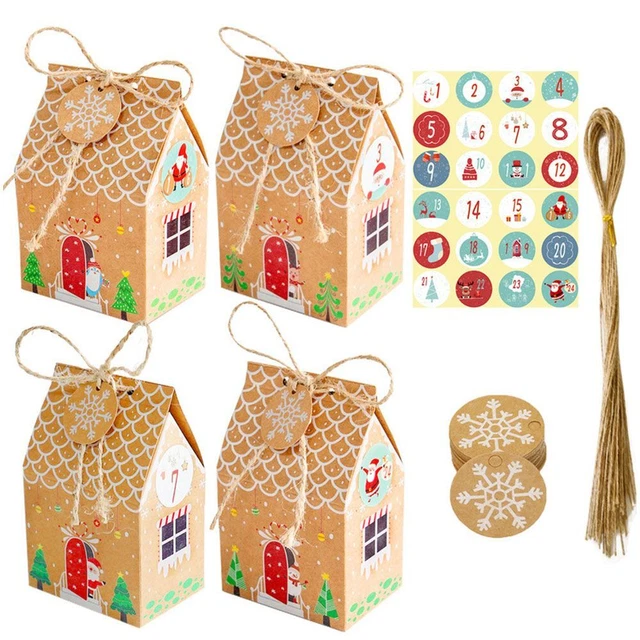 Boîte-cadeau en papier Sac d&#39;emballage de bonbons Maison de Noël