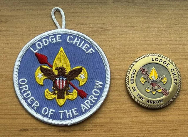 CHALLENGE COIN Plus PATCH Order of the Arrow Boy Scout Award Gift LODGE CHIEF