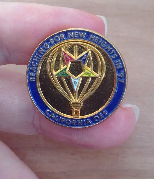 1997 Masonic Order Of The Eastern Star CA OES Lapel Pin Reaching for New Heights