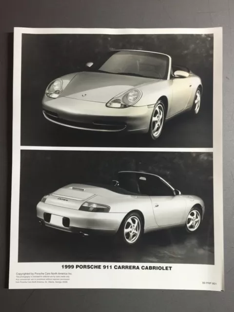 1999 Porsche 911 Carrera Cabriolet B&W Press PCNA Issued Photo RARE Awesome L@@K