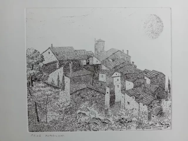 1977 Aquaforte Lucio Trovamala Cortona 49.5x35.0 cm black 1977 Aquaforte Lucio Trovamala Cortona 49.5x35.0 cm black
