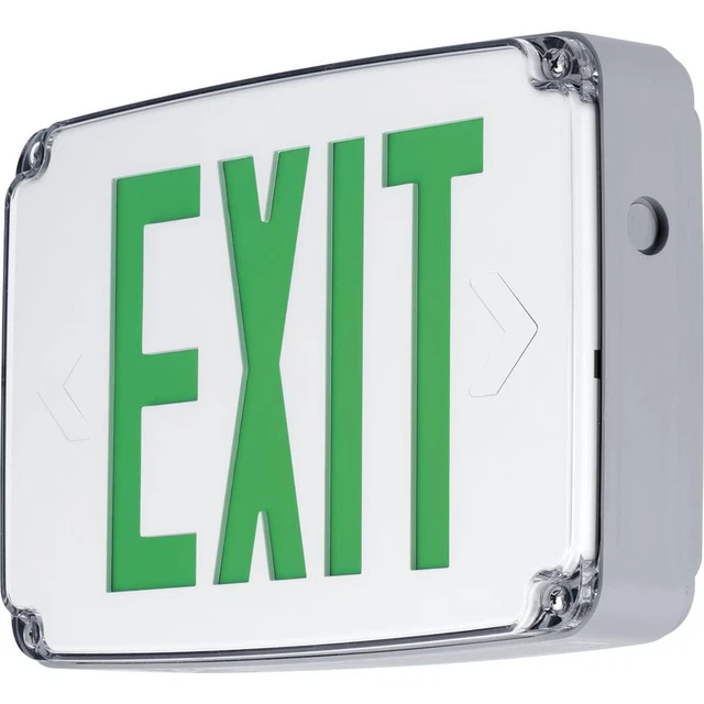 Progress Lighting PEWLE-SG-30 Double Sided Green LED Exit Sign - White