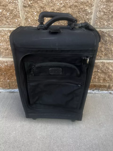 Tumi 22" Vintage Black Ballistic Nylon Upright Carry-On Rolling Luggage USA Made