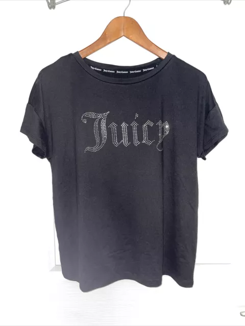 Juicy Couture T Shirt Embellished Bling Gems Sporty Size Medium