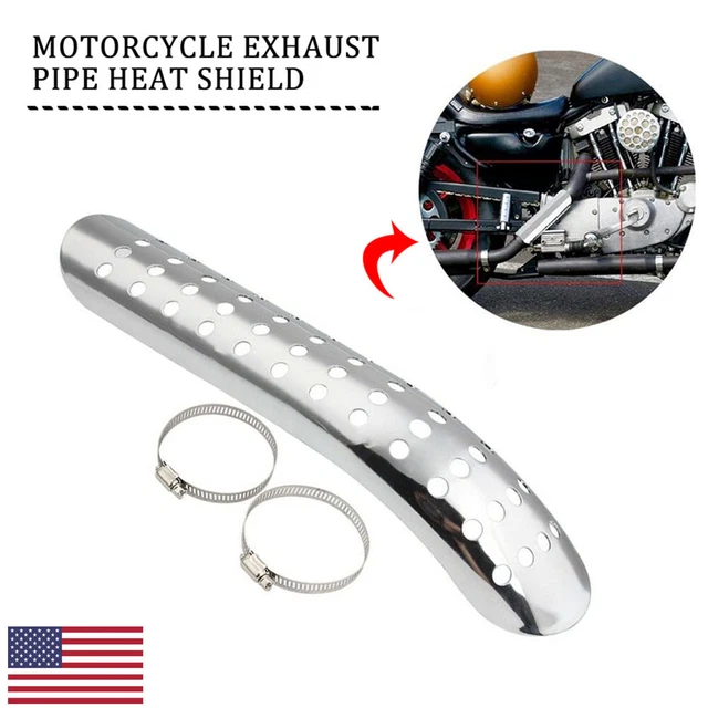 Exhaust Muffler Pipe Heat Shield Cover Heel Guard Custom For Motorcycle Chopper