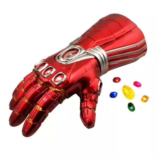 Iron Man Avengers Infinity War Costume Gauntlet Glove w/Removable LED Stone