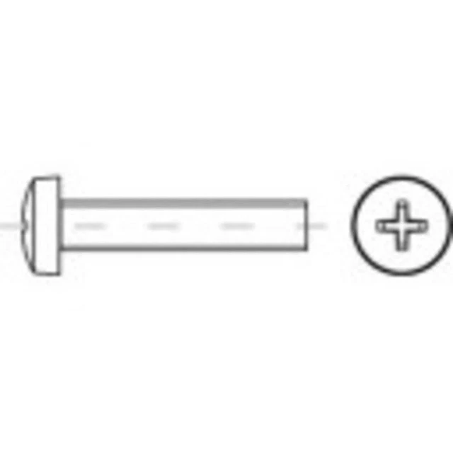 Vis à tête bombée TOOLCRAFT 145903 200 pc(s) M3 14 mm tête bombée cruciforme