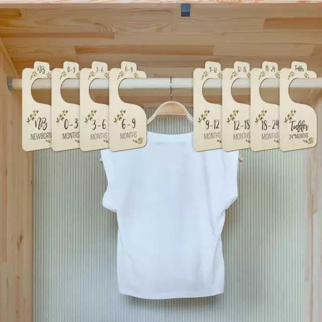 Nursery Wardrobe Dividers Wooden Baby Closet Set for Newborn to 24 Months
