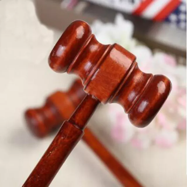 Wooden Handcrafted Hammer Wood Gavel Sound Block for Lawyer Judge Auction LI