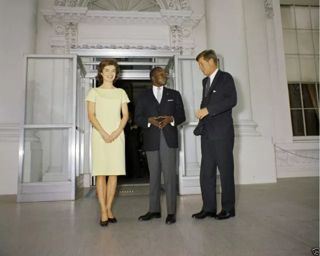 President John F. Kennedy Jackie with Senegal leader White House New 8x10 Photo