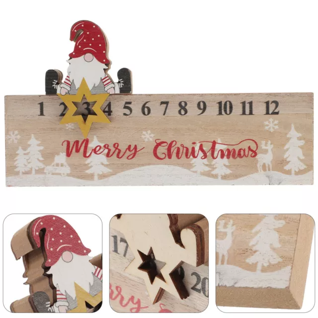 Calendario de madera lisa calendario de Navidad joyas Navidad fácil