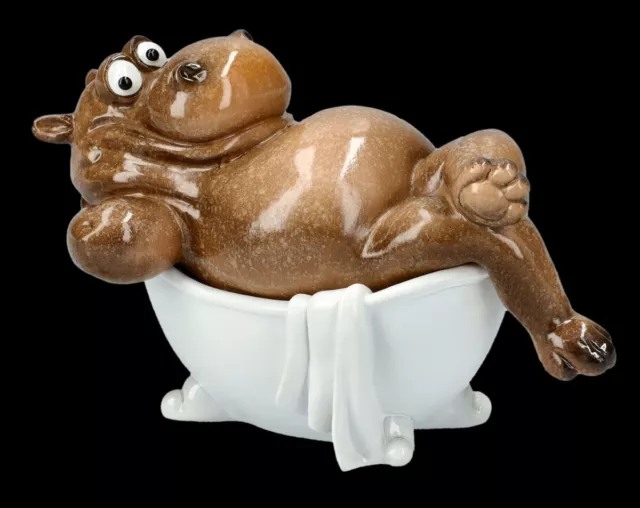 Lustige Nilpferd Figur in Badewanne - Hippo Fun witziges Geschenk Bad