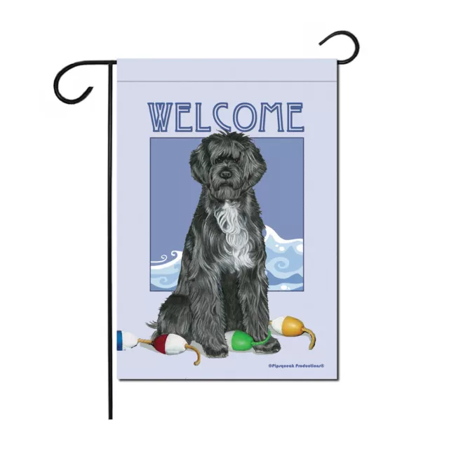 Portuguese Water Dog Portie Garden Flag Double Sided 12" x 17"