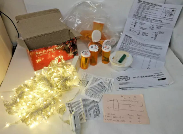 Christmas Multi-Function 288 LED Curtain Lights & Incandescent Mini Bulb Lot