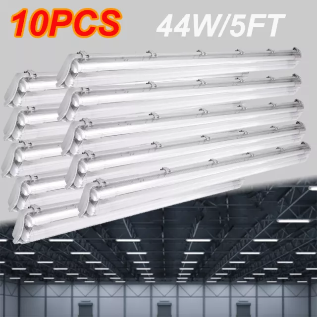 10X 5FT IP65 LED Strip Lights Batten Tube Light Office Shop Garage Ceiling Lamp