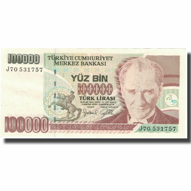 [#577898] Banknote, Turkey, 100,000 Lira, L.1970, 1998, KM:206, EF(40-45)