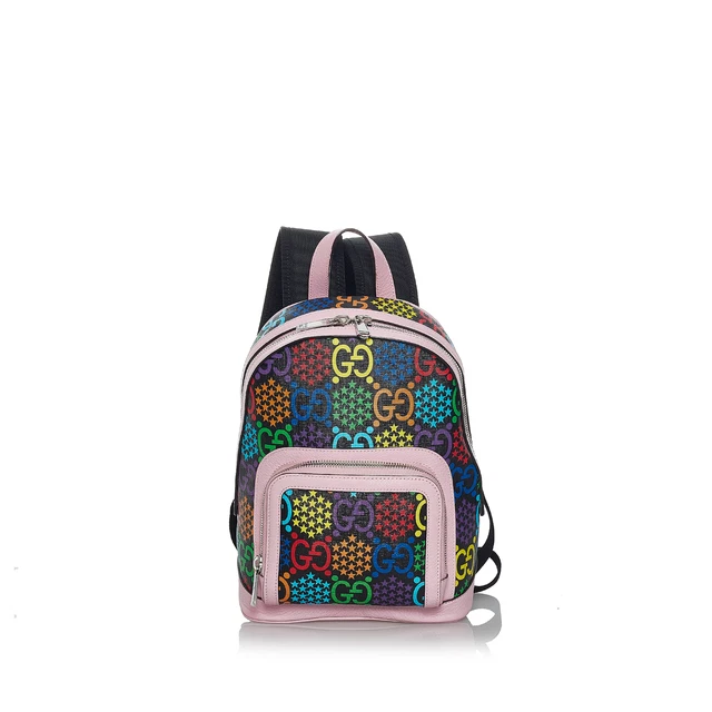 Authenticated Gucci GG Supreme Psychedelic Multi Coated Canvas Fabric Backpack