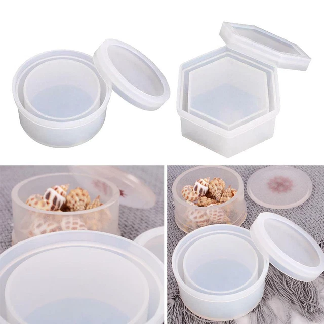 2Pcs Silicone Jewellery Storage Box Mold Epoxy Resin Making Mould Craft