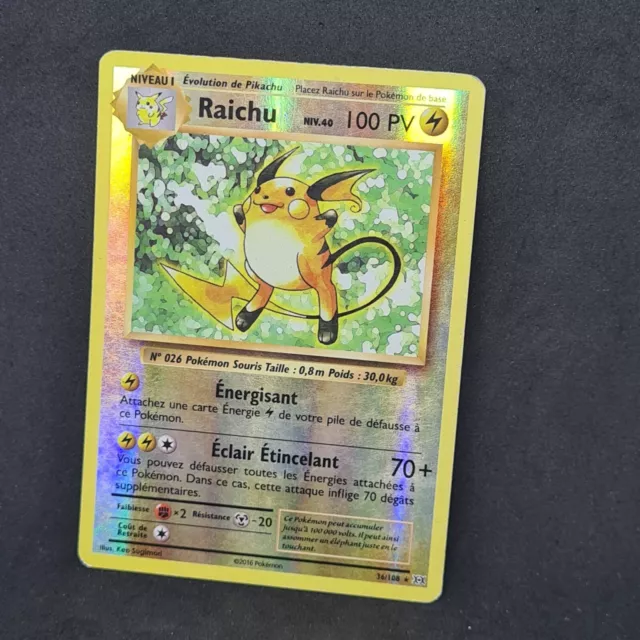 Carte Pokemon Française raichu 36/108 xy évolutions réserve rare