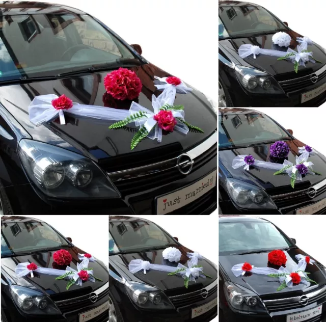 Hochzeit Autodeko Brautauto Autoschmuck Hochzeitsauto Autogirlande Lara