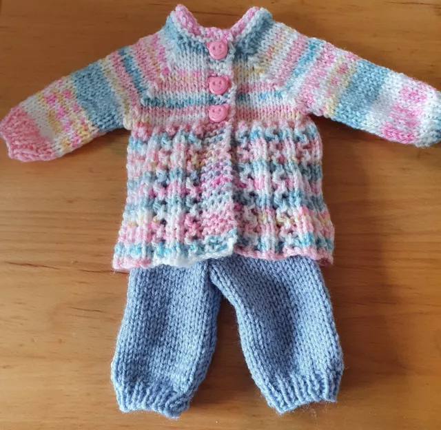 Hand Knitted Dolls Clothes to Fit 10 To 11 Inch 25cm Reborn Baby Girl Doll