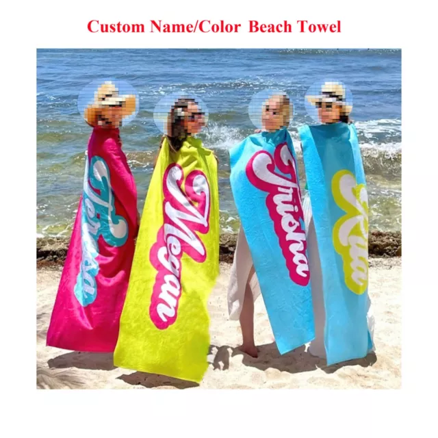 Personalised Custom Name Swim Beach Towel Surf Sports Club Special Unique Gift